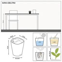 Вазон Lechuza Мini-Deltini Premium, 0.4 л, білий (14950) - мініатюра 4