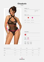 Боді Obsessive Claudusia L/XL чорний - мініатюра 7