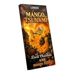 Шоколад чорний Lorizio з манговою начинкою "MANGO TSUNAMI" 200 г - мініатюра 2