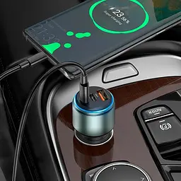 Адаптер автомобільний HOCO Galloper three-port car charger NZ9 95W - мініатюра 9