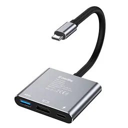 Концентратор ColorWay USB-C 3-in-1 USB 3.0 + HDMI 4K + USB-C PD100W (CW-HUB08) - мініатюра 2