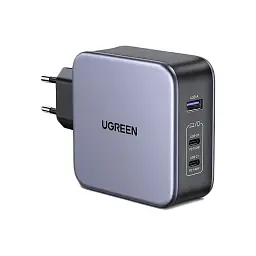 Зарядний пристрій Ugreen 3xUSB 140W (2хUSB-C+USB-A) Gan CD289 with C to C Cable 1.5m (90549) - мініатюра 1