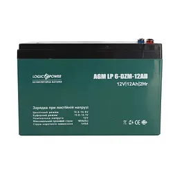 Тягова акумуляторна батарея AGM LogicPower LP 6-DZM-12 12V 12Ah М5 - мініатюра 2