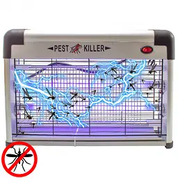 Електричний знищувач комах прилад для знищення комарів мух 42x8x26 см PEST KILLER BK-L30 потужністю 30 Вт - мініатюра 2