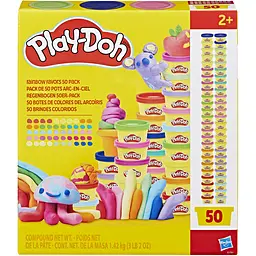 Набір маси для ліплення Hasbro Play-Doh Райдужні сюрпризи 50 баночок (G1761)
