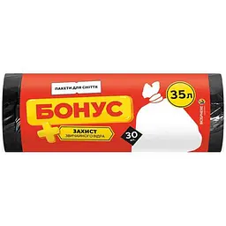 Пакети для смiття БОНУС 35л 30шт 45*55см чорні