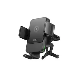 Автоутримувач XO WX041 Dual Arm Air Outlet 15W Wireless Charger Сірий