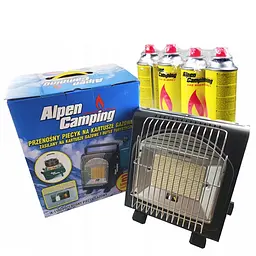 Газовий обігрівач + плита Alpen Camping IK-1100 під балон 2 в 1 - мініатюра 10