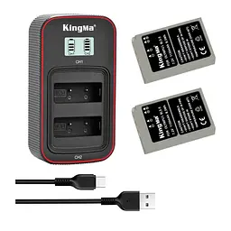3-Pack KingMa Olympus BLS-5 (2 АКБ KingMa BLS-5 та 1 ЗУ на дві батареї)
