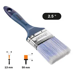 Пензель флейцевий Polax 2,5″, тип «Acrylic», професійний, штучний ворс, пластикова ручка (03-010) - мініатюра 3