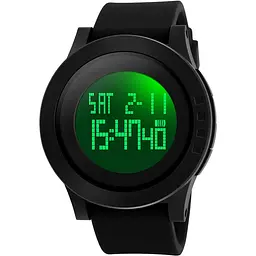 Годинник наручний чоловічий Skmei 1204 Black White, 1204BKWT (15899) - мініатюра 2