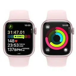 Смарт-годинник Apple Watch Series 9 GPS 41mm Pink Aluminum Case w. Light Pink Sport Band - M/L (MR943) - мініатюра 8