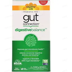 Натуральна добавка Country Life Digestive Balance Gut Connection кишечник і імунітет 60 капсул - мініатюра 2