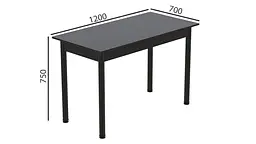 Стіл кухонний Ferrum-decor Беніта 75x120x70 Чорний ДСП Сосна Кембра 16мм (FRD-105698) - мініатюра 4