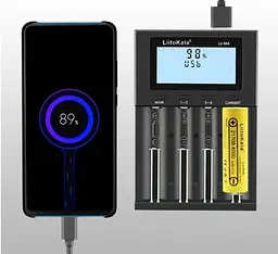 Зарядний пристрій для акумуляторів LiitoKala Lii-M4 (Li-ion IMR LiFe+NiMH) + Rower bank + Type-C - мініатюра 6