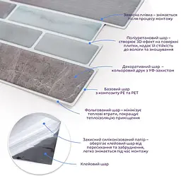 Самоклеюча поліуретанова плитка Sticker Wall 305х305х1мм D SW-00001938 - мініатюра 2