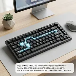Клавіатура Ajazz AK820 Red Switch Black (AK820-R-B) [163665] - мініатюра 15