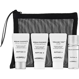 Набір Medi Peel Peptide 9 Aqua Essence Trial Kit: ліфтинг-крем 15 мл + тонер 20 мл + сироватка для обличчя 15 мл + пінка для вмивання 15 мл + косметичка - мініатюра 2