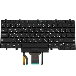 Клавіатура для ноутбука DELL (Latitude: E5450 E7450) rus чорний без фрейма з підсвічуванням з джойстиком
