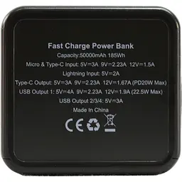 Повербанк TheGeneral Diran 50000 mAh чорний (40012319-01) - мініатюра 4