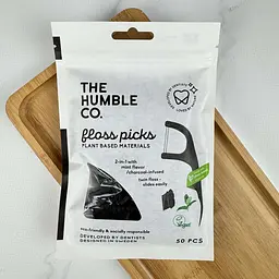 Флос зубочистки The Humble Co. подвійні (м'ята та активоване вугілля), 50 шт - мініатюра 2