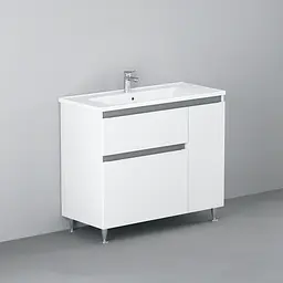 Тумба підлогова AM.PM X - Joy 100 см правостороння з умивальником (M85-FSR10036-WC10036WG38) - мініатюра 2