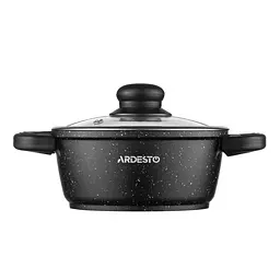 Каструля Ardesto зі скляною кришкою Gemini Anzio 1.2л алюміній чорний kuh0014741 - мініатюра 3