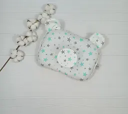 Дитяча ортопедична подушка 24×32 для новонароджених a.l.babybox Зірковий Молочний