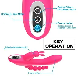 Секс-іграшка вібратор-кролик 3в1 Super Rabbit для потрійної стимуляції (точка G, клітор, анус), 12 режимів - мініатюра 7