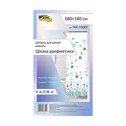 Шторка для ванної Werk WK-10009 Цікава арифметика без кілець 180 x 180 см (126320) - мініатюра 3