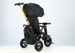 Велосипед складаний триколісний дитячий Qplay Nova Pro з надувними колесами Gold Matt - Black (S800NovaProGoldBlack) - мініатюра 5
