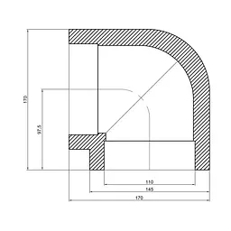 Кутник PPR Thermo Alliance 110, 90° DSE009