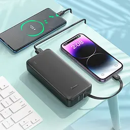 Зовнішній акумулятор Hoco J118A Speed ​​energy power bank with cable 20000mAh - мініатюра 5