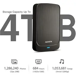 Зовнішній жорсткий диск ADATA DashDrive Durable HV320 4TB Black (AHV320-4TU31-CBK) [138767] - мініатюра 7