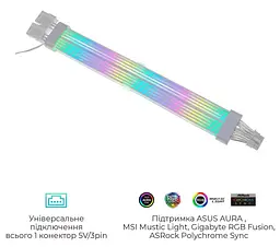 Кабель для ПК Qube RGB 12+4Pin to 2*8Pin VGA, White - мініатюра 5