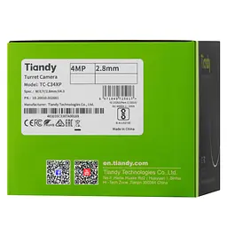 IP-камера TC-C34XP Spec:W/E/Y/2.8mm/V4.0, 4MP, Color Maker Turret, 2.8mm, f/1.0, LED15m, DC12 Tiandy teh0016011 - мініатюра 5