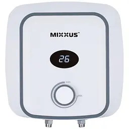 Водонагрівач Mixxus EWH-0510 Small Over 10 л над мийкою, 1500Вт, мокрий ТЕН, вертикальний, квадратний, білий (WH0003)
