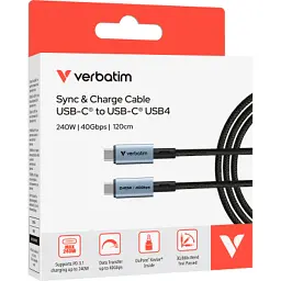 Дата кабель USB-C to USB-C 1.2m 240W black Verbatim (31847) - мініатюра 3