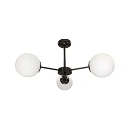 Люстра стельова Levistella 752F151-3 BK+WH, E27, 3 плафона, діаметр 640 мм, чорний + білий, сучасний стиль