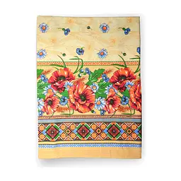 Скатертина Home Line рогожка Маки та ромашки, 150х220 см (129269)