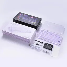 Клавіатура GravaStar Mercury K1 80keys Kailh Cheery Pink EN/UKR BT/WL/USB Lavender Purple (GSK1_PL) - мініатюра 7