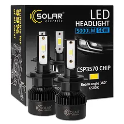Автолампа Solar LED H7 12/24V 50W 5000Lm 6500K CSP3570 2шт(8507S2)