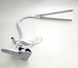 Світлодіодна LED настільна USB-лампа гнучка на прищіпці 2 плафони UKC XSD 919 біла