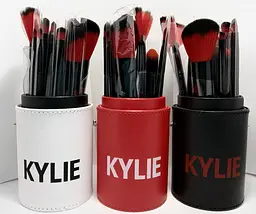 Набір пензлів для макіяжу Kylie в тубусі з 12 інструментів, Червоний R16