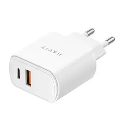 Зарядний пристрій Havit UCP019 20W USB-A+USB-C білий (HV-UCP019-WH) - мініатюра 3