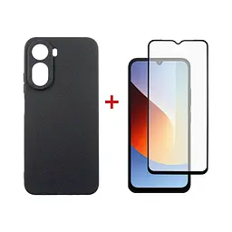 Чохол до мобільного телефона Dengos Carbon Cover + Glass Xiaomi Redmi A7 Pro Black (DG-KM-202) - мініатюра 2