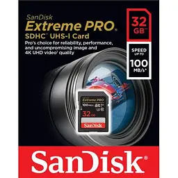 Карта пам'яті SanDisk 32GB SD class 10 UHS-I U3 V30 Extreme PRO (SDSDXXO-032G-GN4IN) - мініатюра 4