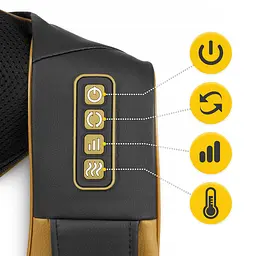 Накидка-масажер 4FIZJO Shiatsu Pro+ для шиї та спини Black/Gold (P-5907739312358) - мініатюра 11