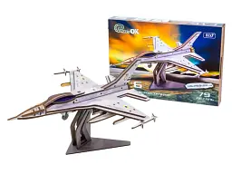 Дерев'яний 3D конструктор Літак F16, Puzzleоk (Puz-26913), 79 дет.