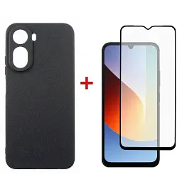 Чохол до мобільного телефона Dengos Carbon Cover + Glass Xiaomi Redmi A7 Pro Black (DG-KM-202)